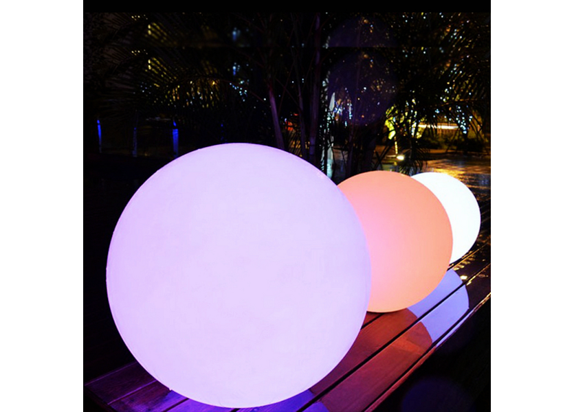 Set van 3 Lichtbollen Buiten Oplaadbaar 25 , 30 en 35 cm LED RGB incl. Afstandsbediening -Funnylights Verona