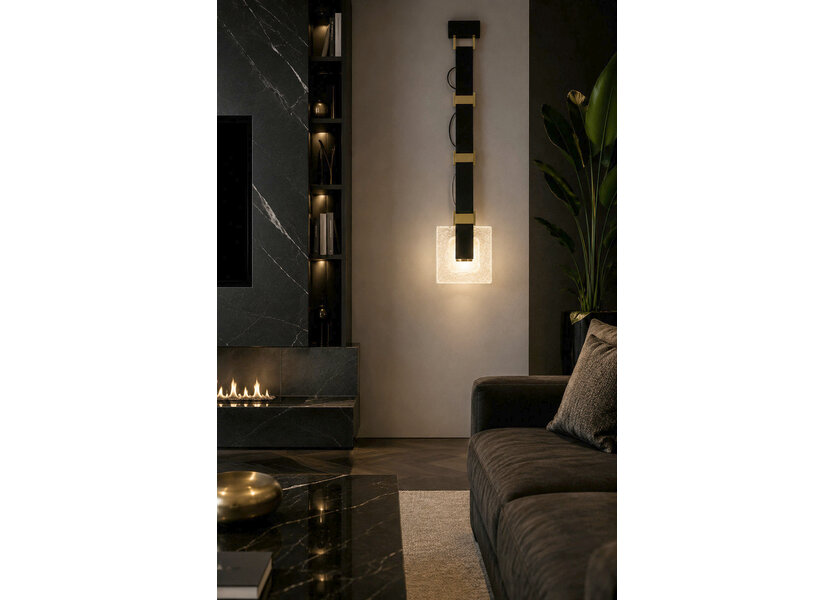 Hanglamp Modern Zwart Met Kristal en Leer - Scaldare Isola