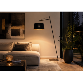 Scaldare Staande lamp Modern Zwart met Kap H160 cm - Scaldare Vivaro