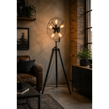 Scaldare Staande Driepoot Lamp Industrieel Zwart  - Scaldare Umbra