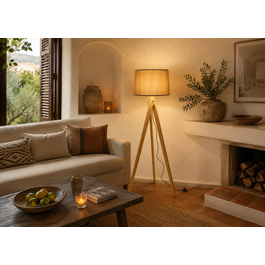 Valott Staande Lamp Driepoot Hout - Valott Bamboo
