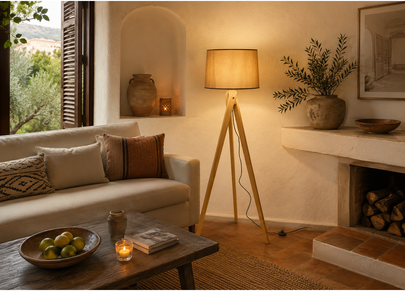 Staande Lamp Driepoot Hout - Valott Bamboo