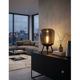 Scaldare Tafelamp Design Grijs Rond Glas - Scaldare Leno