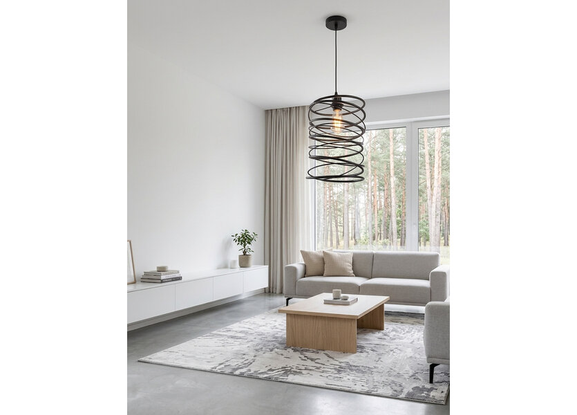 Hanglamp Industrieel Zwart Rond 25 cm - Scaldare Alesso