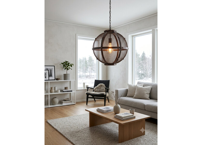 Hanglamp Smeedijzer Zwart - Scaldare Acceglio
