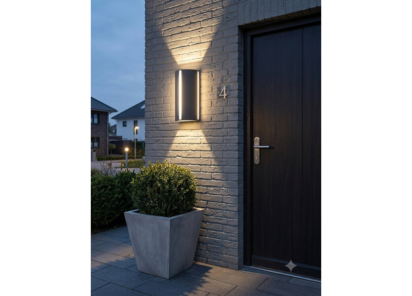 Moderne Buitenwandlamp up down Zwart IP65 incl. LED Wit Licht - Garleds Setos