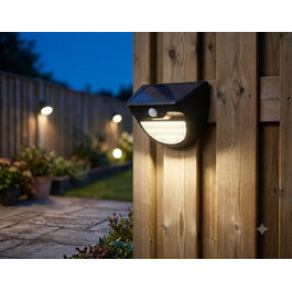 Solar-Lights Wandlamp Solar LED Zwart Wit Licht - Solar-Lights Niobium