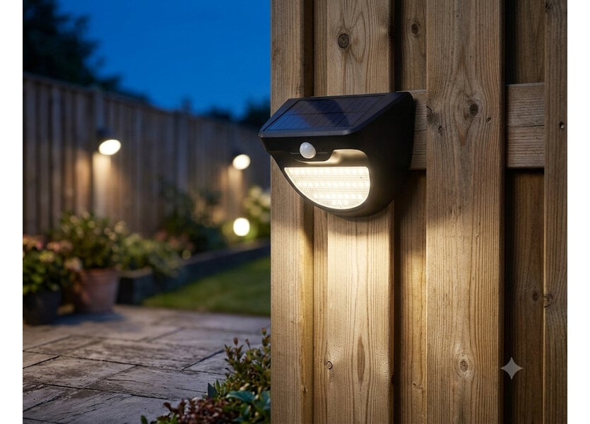 Wandlamp Solar LED Zwart Wit Licht - Solar-Lights Niobium