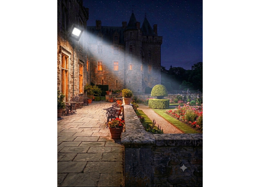 LED Bouwlamp Zwart met Sensor 50W - 3000K - IP66 - Crius