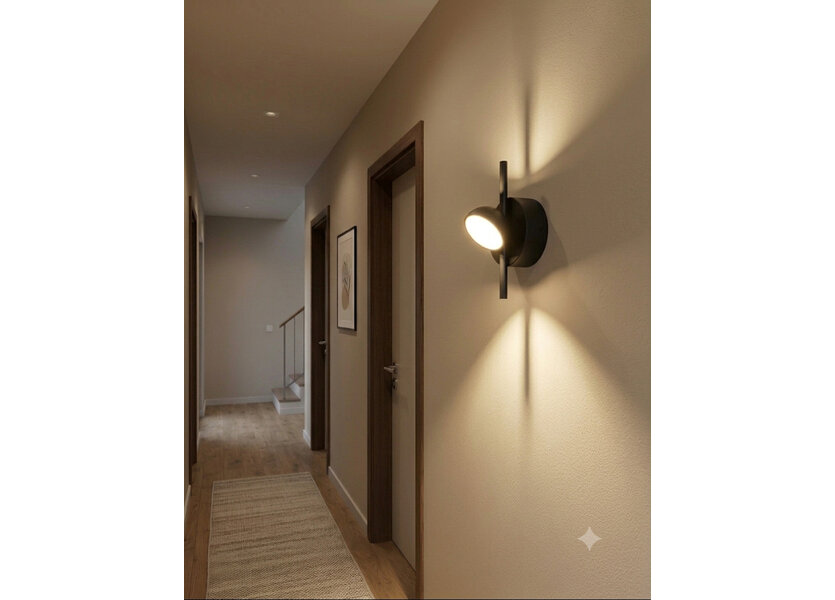 Wandlamp LED Modern Zwart Rond - Scaldare Faeto