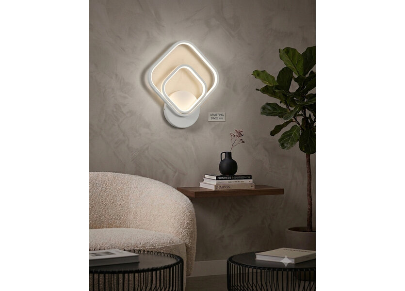 Wandlamp LED Design Wit Vierkant - Scaldare Ischia