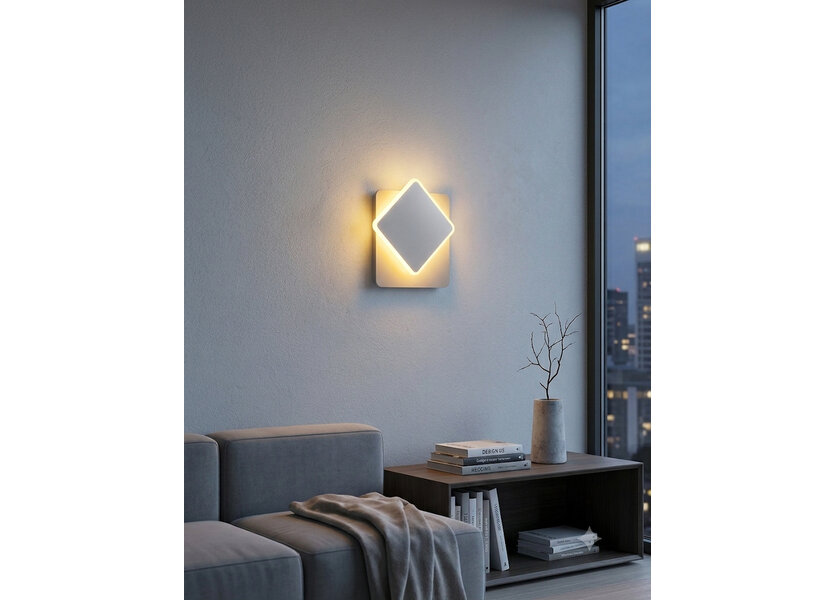 Wandlamp LED Design Wit Vierkant Aluminium - Scaldare Domaso