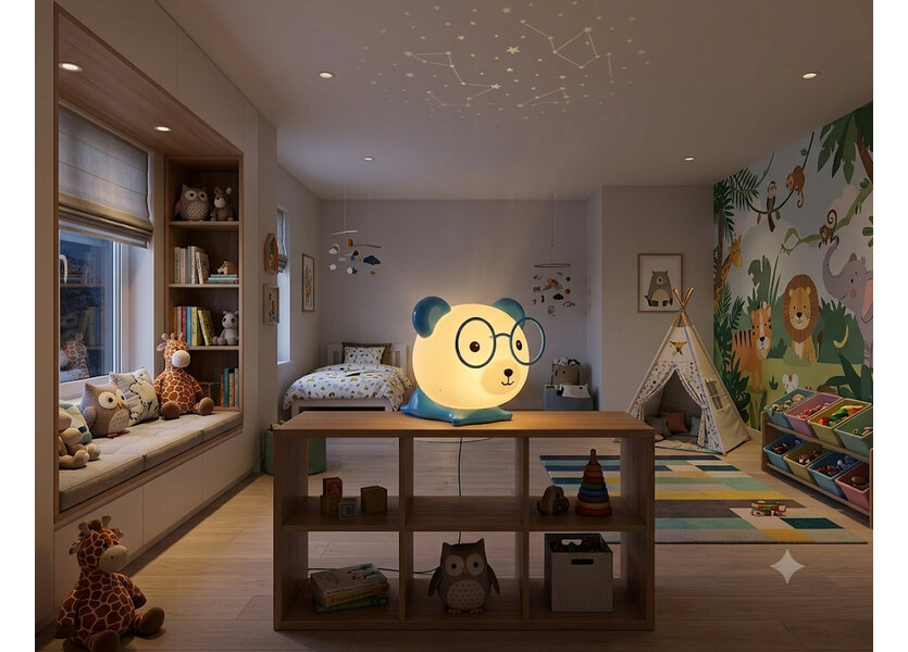 Tafellamp Panda Blauw - Funnylights Magby