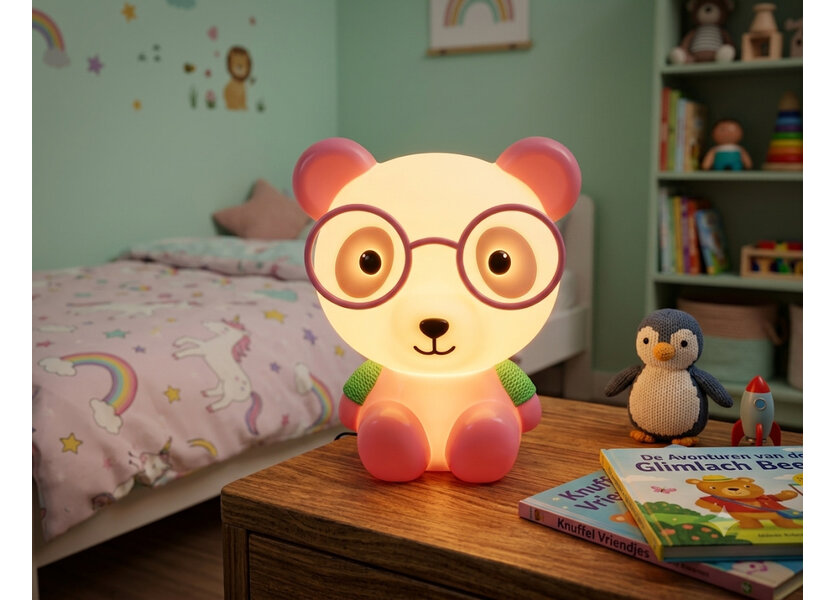 Tafellamp Panda Roze - Funnylights Minum