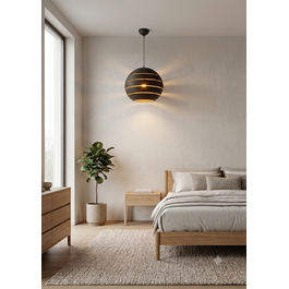 Scaldare Hanglamp Rond Zwart Modern 40 cm - Scaldare Dalmine