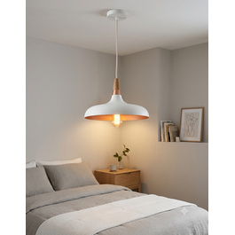 Valott Hanglamp Wit Aluminium met hout - Valott Hanna