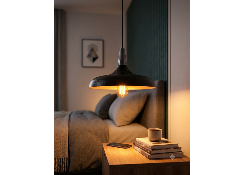 Hanglamp Zwart Aluminium met hout - Valott Hanna