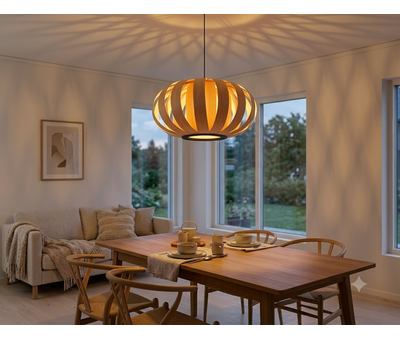 Madera Hanglamp Hout Rond Houtkleur 40 cm - Madera Algarrobo