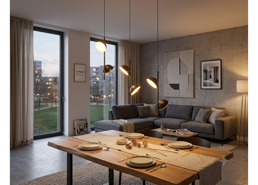 Hanglamp LED Modern Zwart Rond 6 Lichtpunt - Scaldare Galbiate