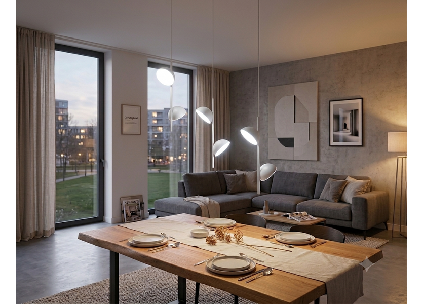 Hanglamp LED Modern Wit Rond 6 Lichtpunten - Scaldare Galbiate