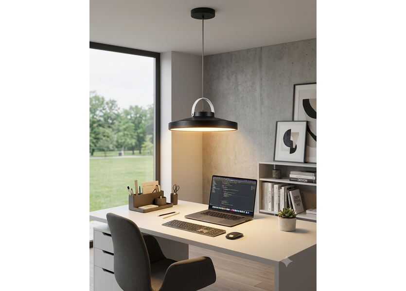 Hanglamp LED Modern Zwart Rond Middel 31 cm - Scaldare Grado