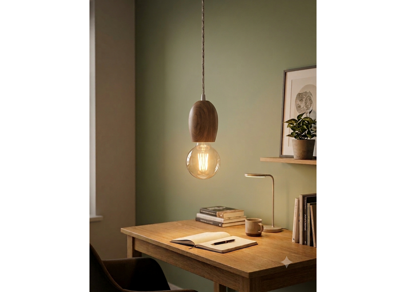 Pendellamp Hout Houtkleur 6 cm - Madera Pinsapo