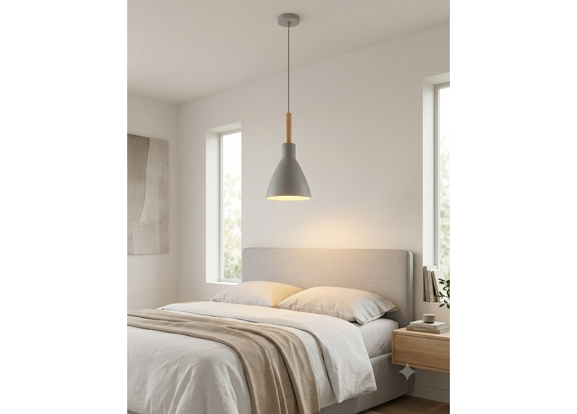 Hanglamp Modern Wit Rond Aluminium en Hout - Valott Pirkko