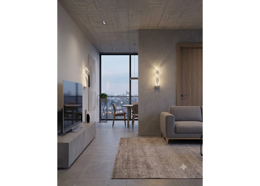 Wandlamp LED Design Wit Spiraal - Scaldare Equi