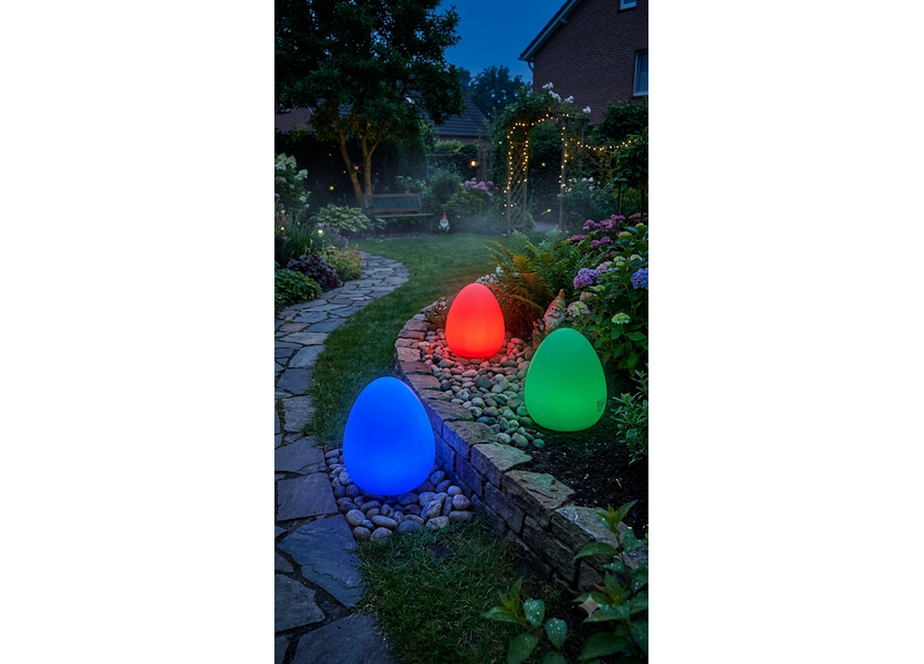 Oplaadbare Lamp LED RGB Steen 30 cm incl. Afstandsbediening - Garleds Zubat Tuinlamp