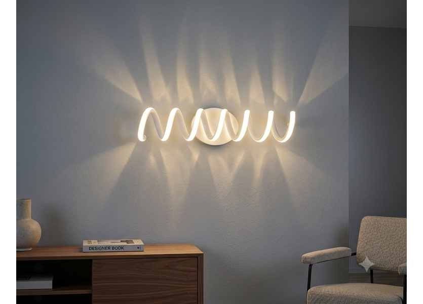 Wandlamp LED Design Wit Spiraal   - Scaldare Esine