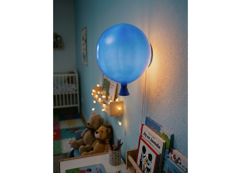 Wandlamp Ballonlamp Blauw Groot inclusief 4W LED lamp - Funnylights