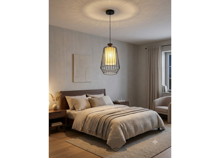 Hanglamp Draadstaal Zwart - Scaldare Badesi