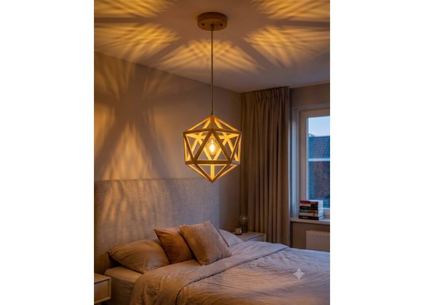 Hanglamp Hout Diamant Houtkleur 50 cm - Madera Negundo