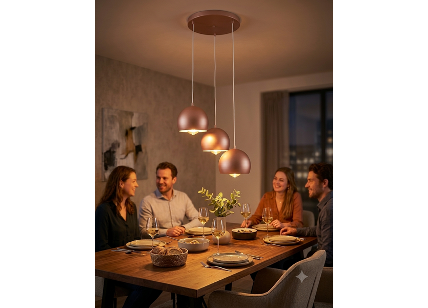 Hanglamp Modern Roze Rond Metaal 3 Licht  - Scaldare Aino