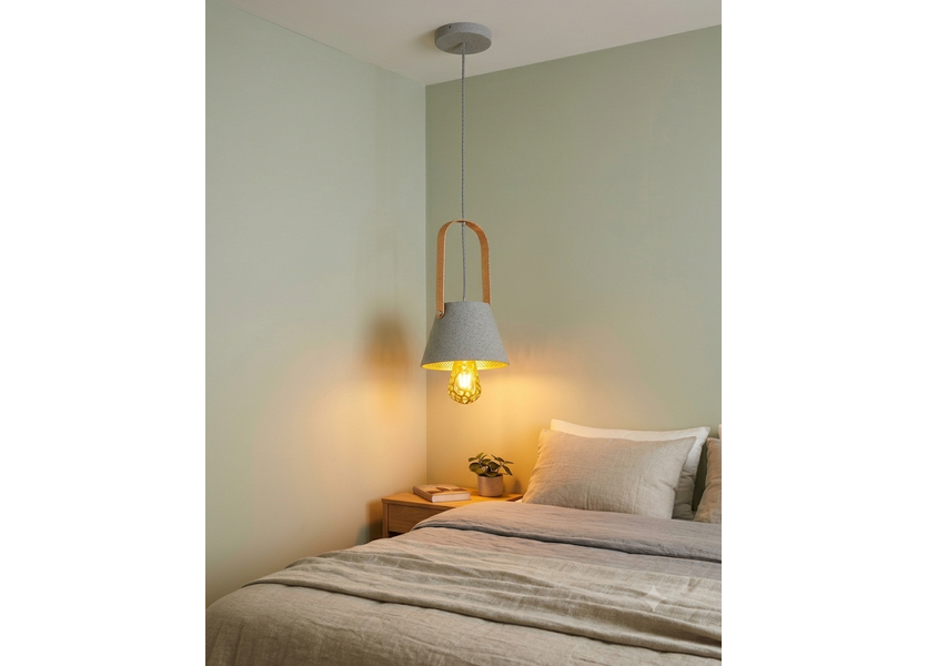 Hanglamp Modern Wit Aluminium met Hout - Valott Eeva