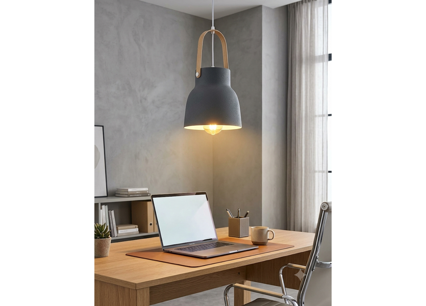 Hanglamp Modern Grijs Aluminium met Hout - Valott Suvi