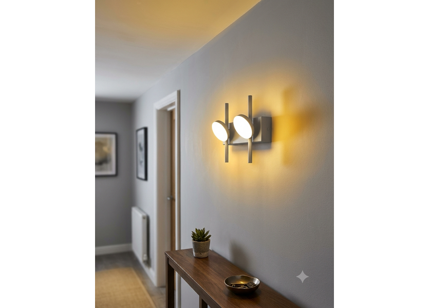 Wandlamp LED Modern Wit Rond 2 Lichtpunten - Scaldare Fagagna