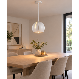 Scaldare Hanglamp Modern Wit Rond Metaal  - Scaldare Bagni