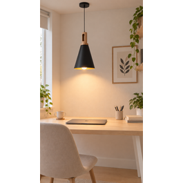 Valott Hanglamp Zwart Alu met Gouden Binnenkant - Valott Timo