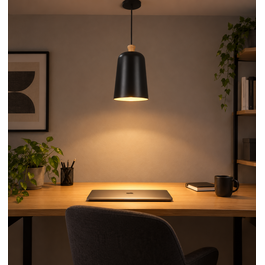 Valott Hanglamp Zwart Aluminium met hout - Valott Eliisa