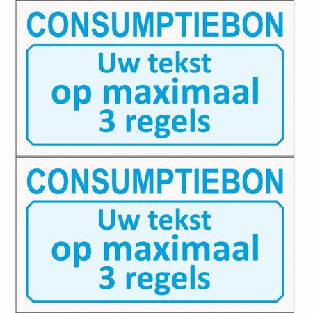 CombiCraft Consumptiebonnen met eigen tekst in het zwart of in een kleur gedrukt .