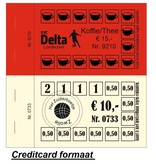 Knipkaarten  in zwarte druk op gekleurd papier per 100 stuks