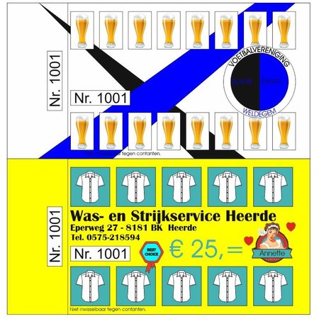 Knipkaarten Volledig eigen ontwerp in Full Colour bedrukt per 100 stuks