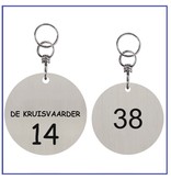 Ronde Edelstaal Sleutelhanger Rousso met wartel en ring
