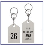 Hoekige Sleutelhanger Blanche met wartel en ring