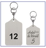 Labelvormige Sleutelhanger Bologne met wartel en ring