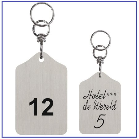 Labelvormige Sleutelhanger Bologne met wartel en ring