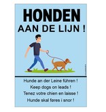 Bordje - Honden aan de lijn 21x30cm