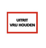 Bordje - Uitrit vrij houden 30x21cm
