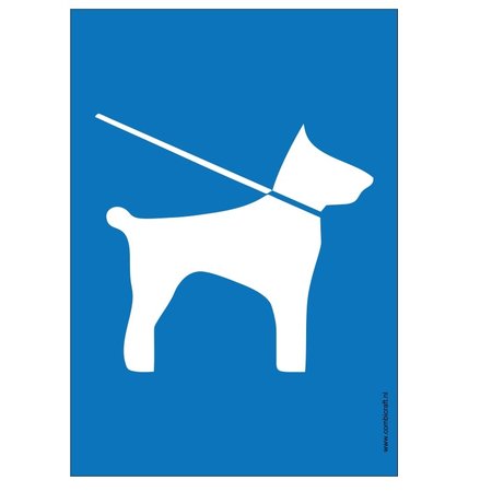 Bordje - Honden aan de lijn (pictogram) 21x30cm